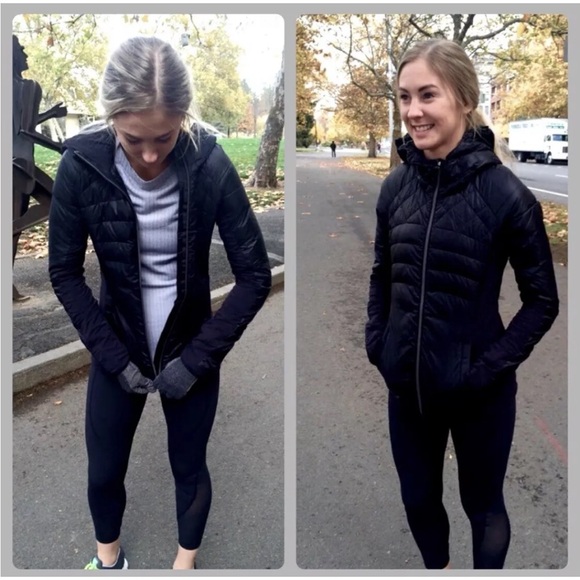 LULULEMON DOWN FOR A RUN JACKET Black Original Release SIZE 4,6 - Picture 7 of 11